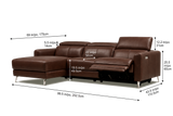Andria Distressed Italian Aniline Leather Power Reclining Sectional Sofa