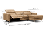 Andria Distressed Italian Aniline Leather Power Reclining Sectional Sofa