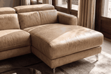 Andria Distressed Italian Aniline Leather Power Reclining Sectional Sofa