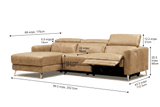 Andria Distressed Italian Aniline Leather Power Reclining Sectional Sofa