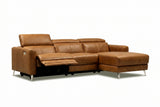 Andria power Reclining Sectional in distressed Italian aniline leather