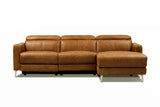 Andria power Reclining Sectional in distressed Italian aniline leather
