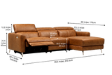 Andria power Reclining Sectional in distressed Italian aniline leather