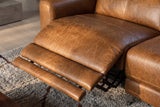 Andria power Reclining Sectional in distressed Italian aniline leather