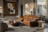 Andria power Reclining Sectional in distressed Italian aniline leather