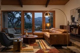 Andria power Reclining Sectional in distressed Italian aniline leather