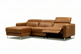 Andria power Reclining Sectional in distressed Italian aniline leather
