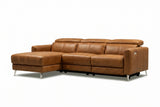 Andria power Reclining Sectional in distressed Italian aniline leather