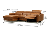 Andria power Reclining Sectional in distressed Italian aniline leather