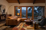 Andria power Reclining Sectional in distressed Italian aniline leather