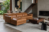 Andria power Reclining Sectional in distressed Italian aniline leather