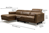Andria power Reclining Sectional in distressed Italian aniline leather