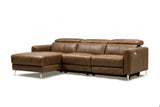 Andria power Reclining Sectional in distressed Italian aniline leather