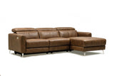 Andria power Reclining Sectional in distressed Italian aniline leather