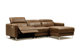 Andria power Reclining Sectional in distressed Italian aniline leather