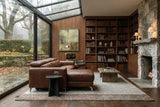 Andria power Reclining Sectional in distressed Italian aniline leather