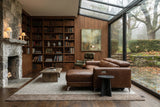 Andria power Reclining Sectional in distressed Italian aniline leather