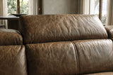 Andria power Reclining Sectional in distressed Italian aniline leather