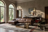 Andria power Reclining Sectional in distressed Italian aniline leather