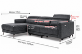 Andria Distressed Italian Aniline Leather Power Reclining Sectional Sofa
