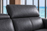 Andria Distressed Italian Aniline Leather Power Reclining Sectional Sofa