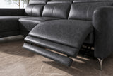 Andria Distressed Italian Aniline Leather Power Reclining Sectional Sofa