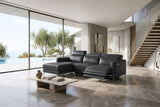 Andria Distressed Italian Aniline Leather Power Reclining Sectional Sofa