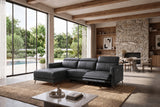 Andria Distressed Italian Aniline Leather Power Reclining Sectional Sofa