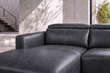 Andria Distressed Italian Aniline Leather Power Reclining Sectional Sofa