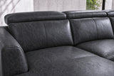 Andria Distressed Italian Aniline Leather Power Reclining Sectional Sofa
