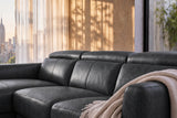 Andria Distressed Italian Aniline Leather Power Reclining Sectional Sofa