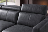 Andria Distressed Italian Aniline Leather Power Reclining Sectional Sofa