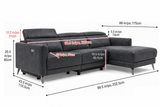 Andria Distressed Italian Aniline Leather Power Reclining Sectional Sofa