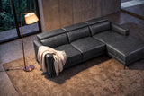 Andria Distressed Italian Aniline Leather Power Reclining Sectional Sofa