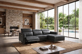 Andria Distressed Italian Aniline Leather Power Reclining Sectional Sofa