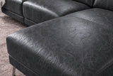 Andria Distressed Italian Aniline Leather Power Reclining Sectional Sofa