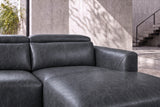Andria Distressed Italian Aniline Leather Power Reclining Sectional Sofa