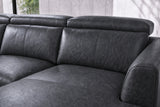 Andria Distressed Italian Aniline Leather Power Reclining Sectional Sofa