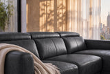 Andria Distressed Italian Aniline Leather Power Reclining Sectional Sofa