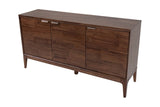 Ashby 3-door sideboard in Natural Brown, three-quarter view from the right