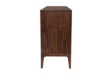 Ashby acacia sideboard in Natural Brown, side view showing tapered legs