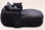 Asolo chaise lounge seen from the side: the low back and arm wrap the rear, the seat runs on to the front