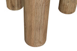 Close-up of the Atzara column feet: three round oak columns, flat at the bottom with a softly rounded edge