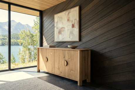 Atzara Column Leg Oak 4-Door Sideboard