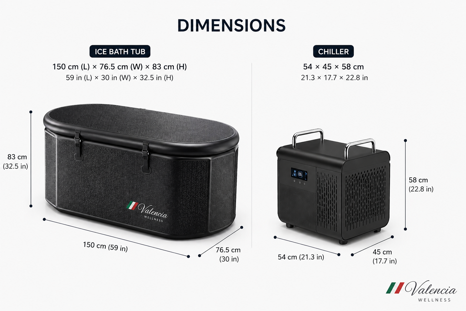 Valencia Arctic™ Precision-Chilled Portable Cold Plunge Tub Bundle