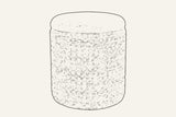 Line drawing of the Balme round storage pouf