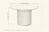 Bardolino dimensions: 47.25 in round, 30.5 in high, 66.8 lb