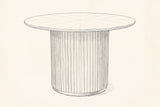 Pencil drawing of the Bardolino round table, side view
