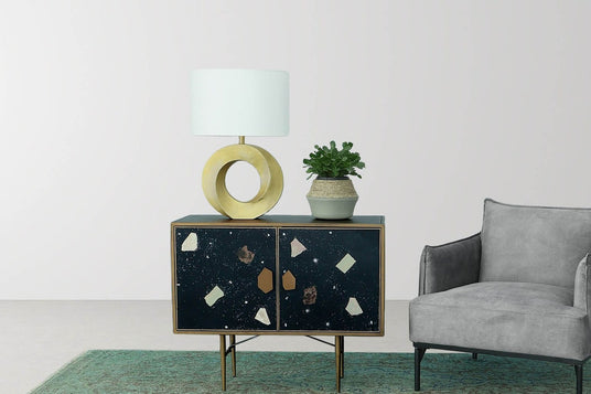 Bastien Antique Brass Open Ring Table Lamp - A Slim Profile for Consoles