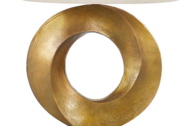 Bastien Antique Brass Open Ring Table Lamp - Open Ring Silhouette